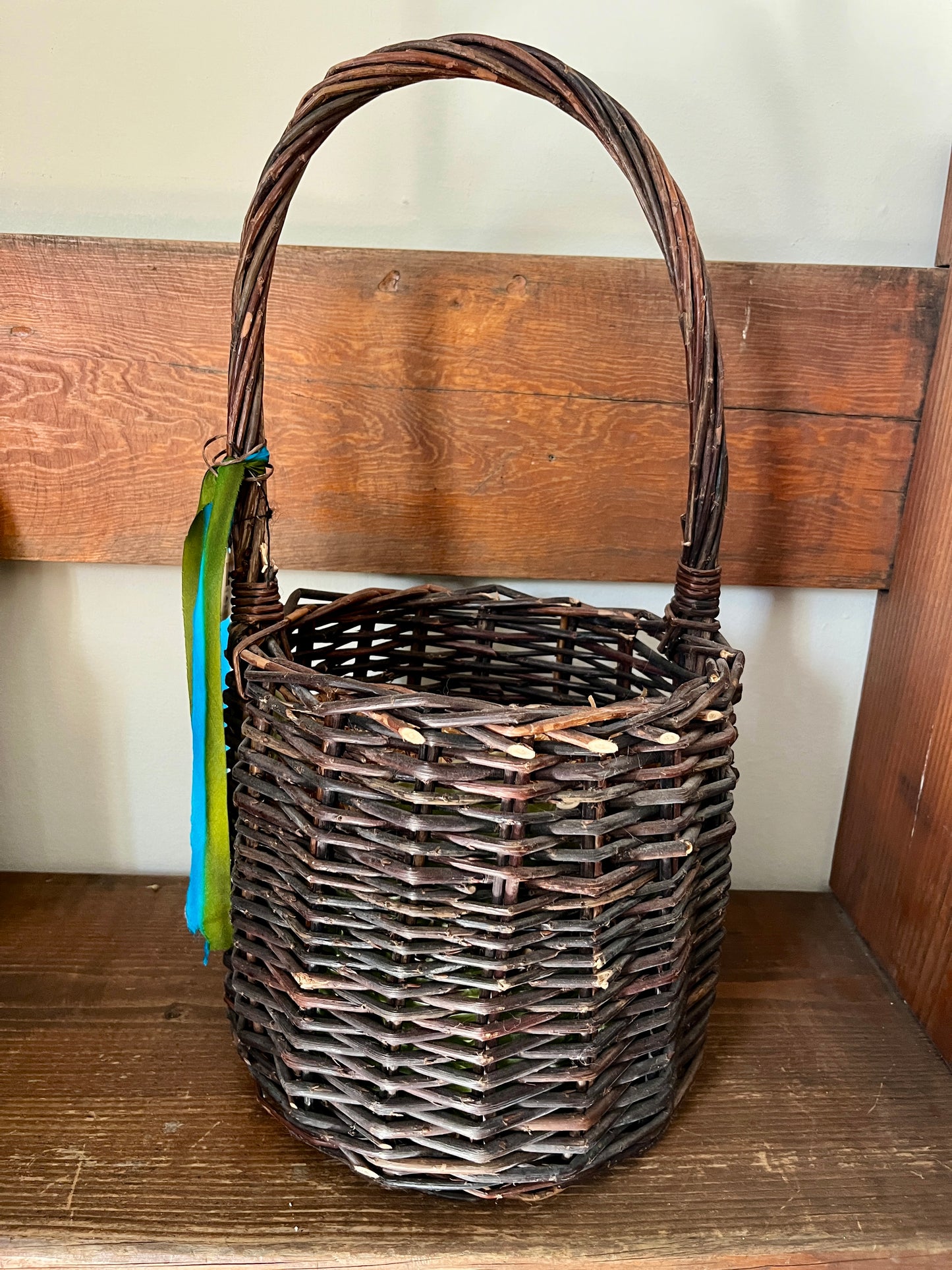 Tall Handled Willow Basket, large