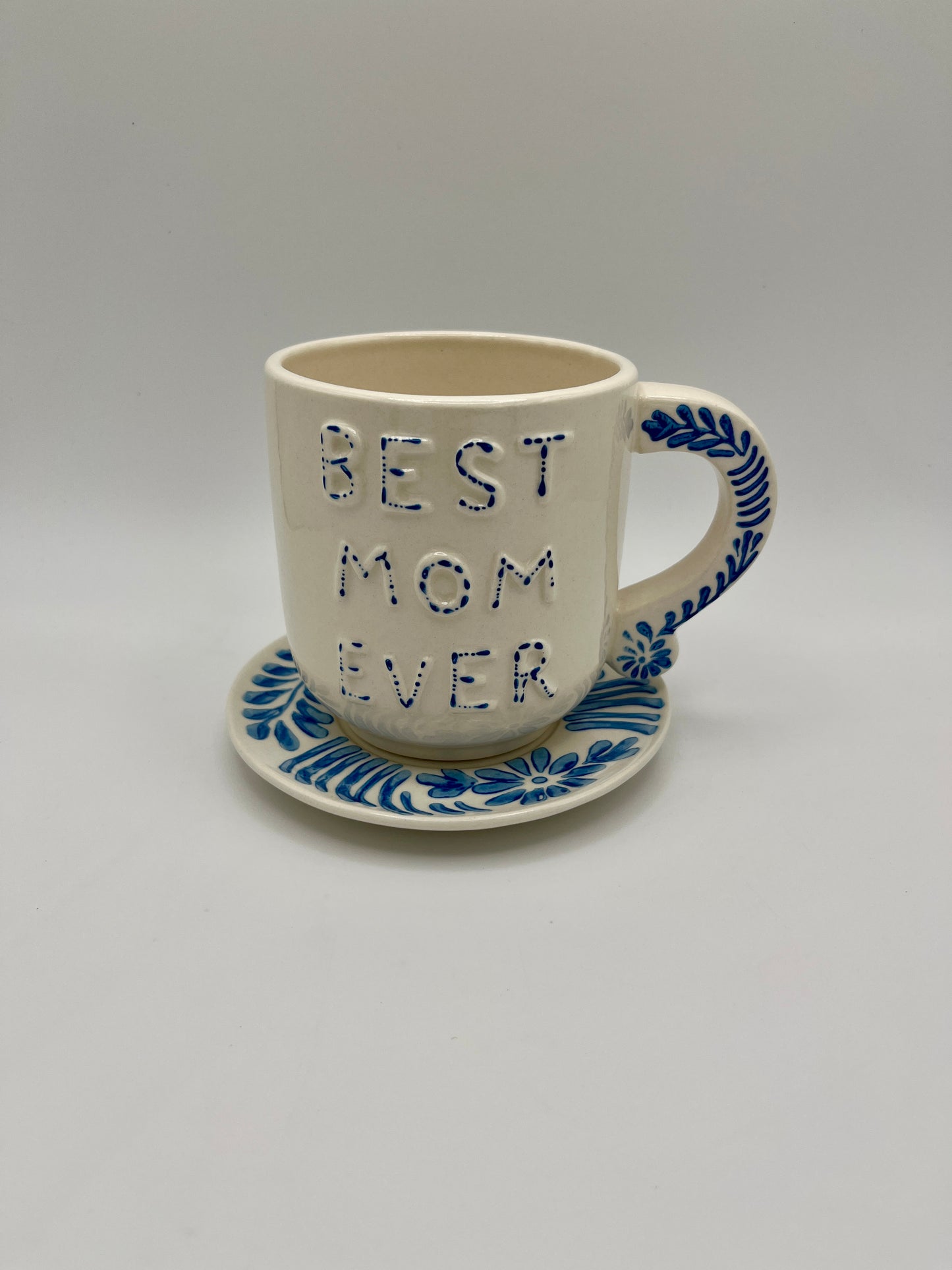Best in Blue Mug with Saucer 6"x 5"x 4"