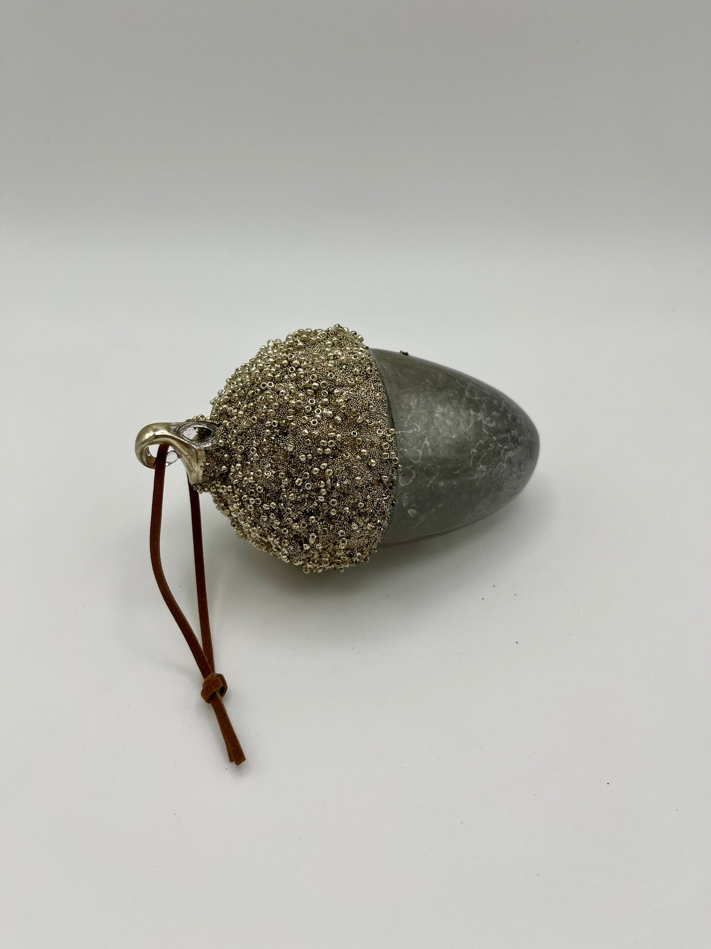 Glass Acorn Antique Silver