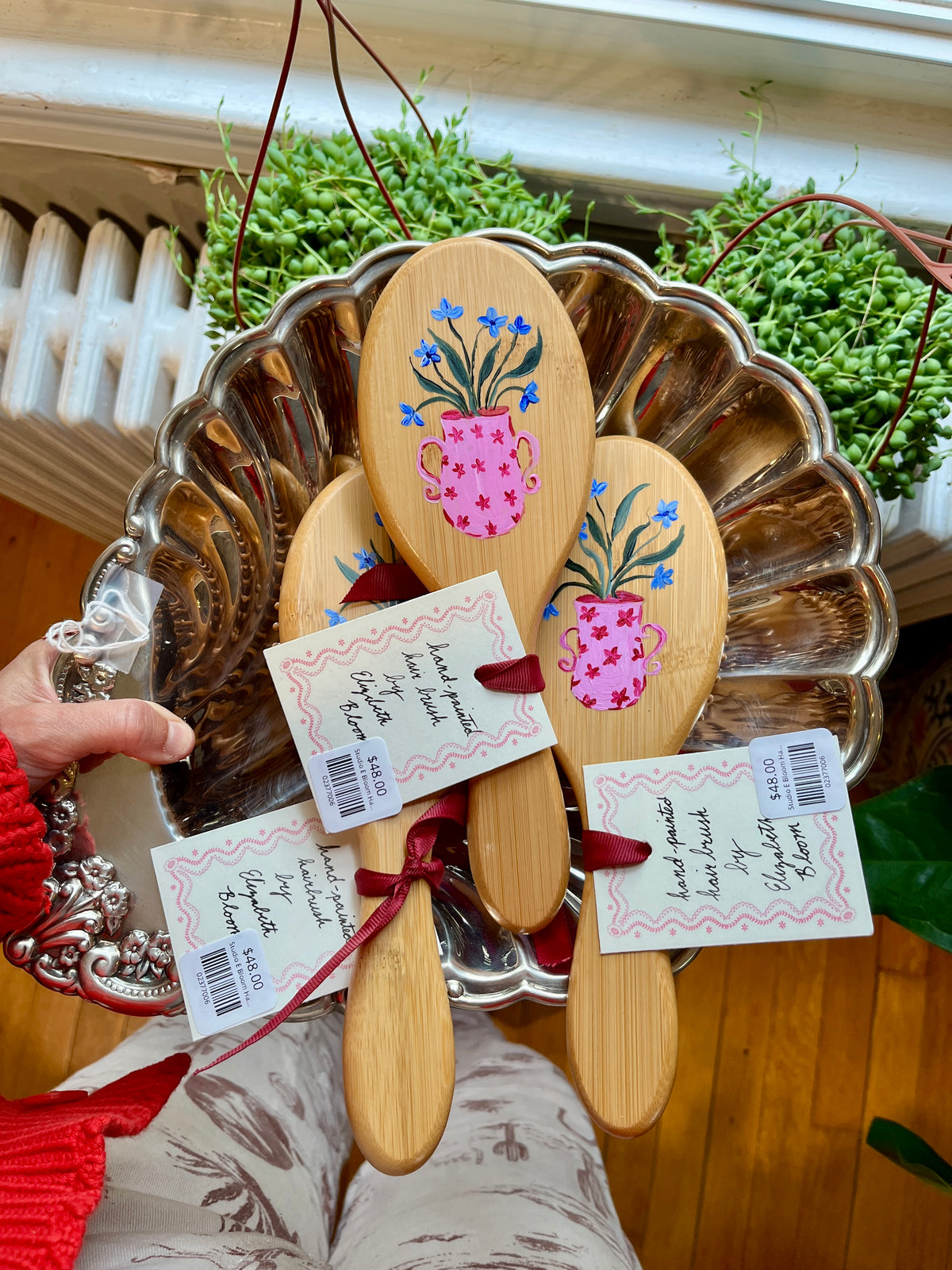 Studio E Bloom Hand-Painted Hairbrush