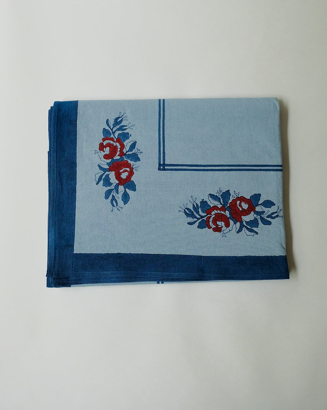 60x60 Hand Block-Printed Cotton Table Cloth