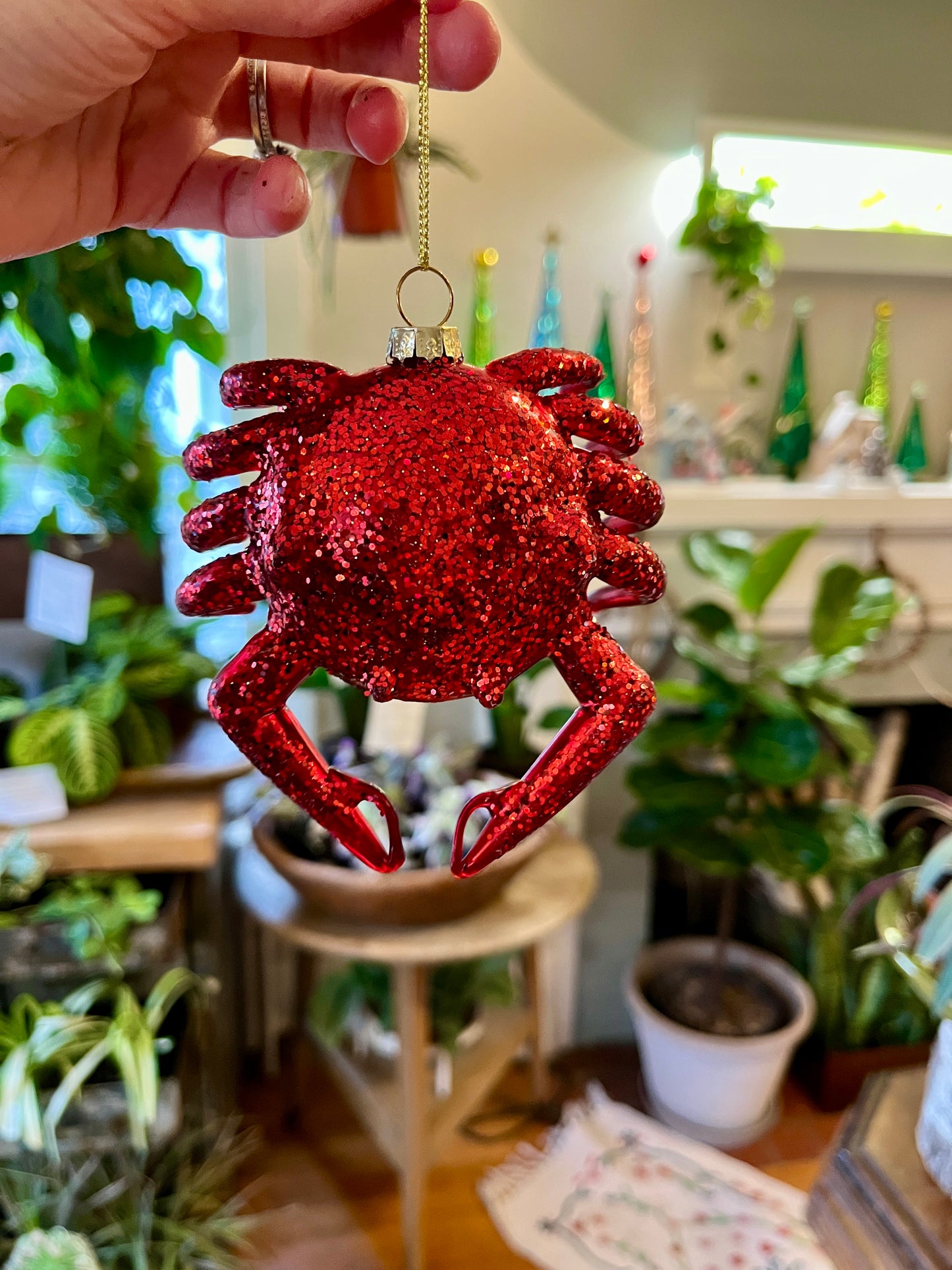 Glass Red Crab Ornament