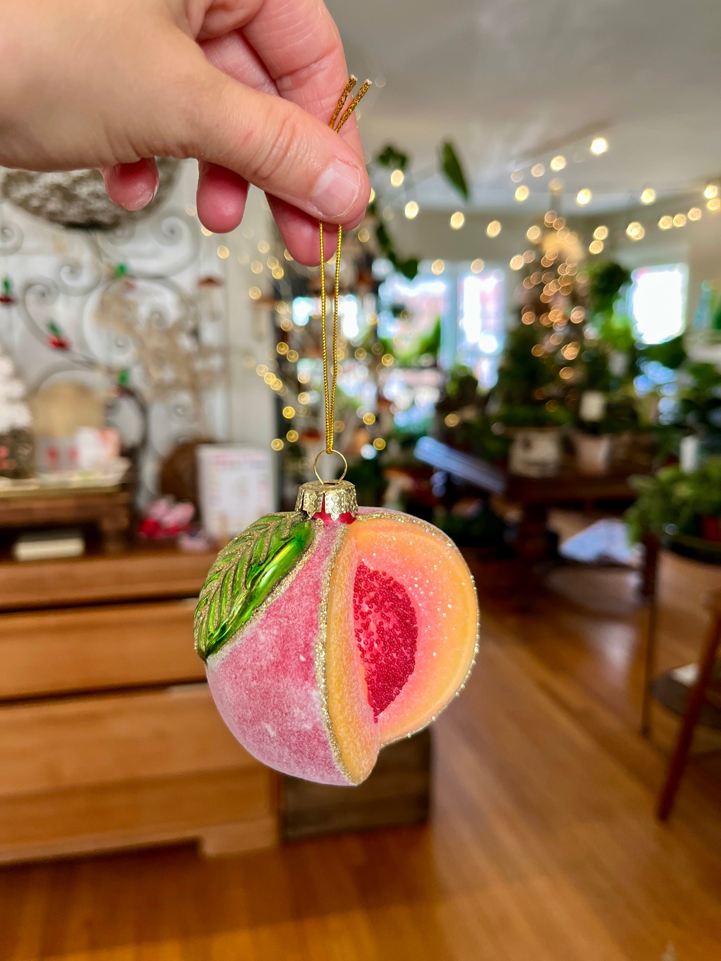 Sugared Peach Ornament
