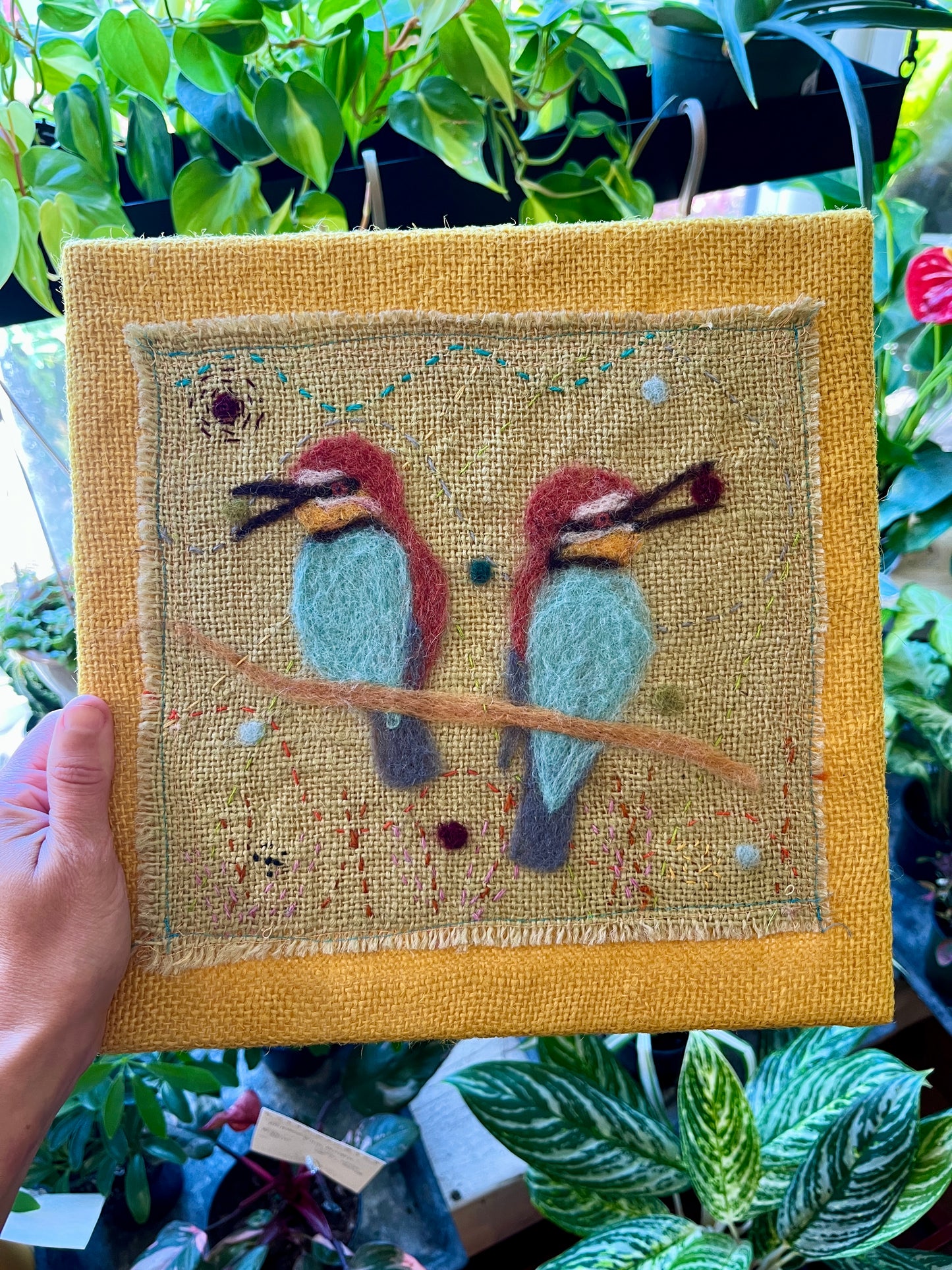 2 Bee-eaters Birds Needle Felt