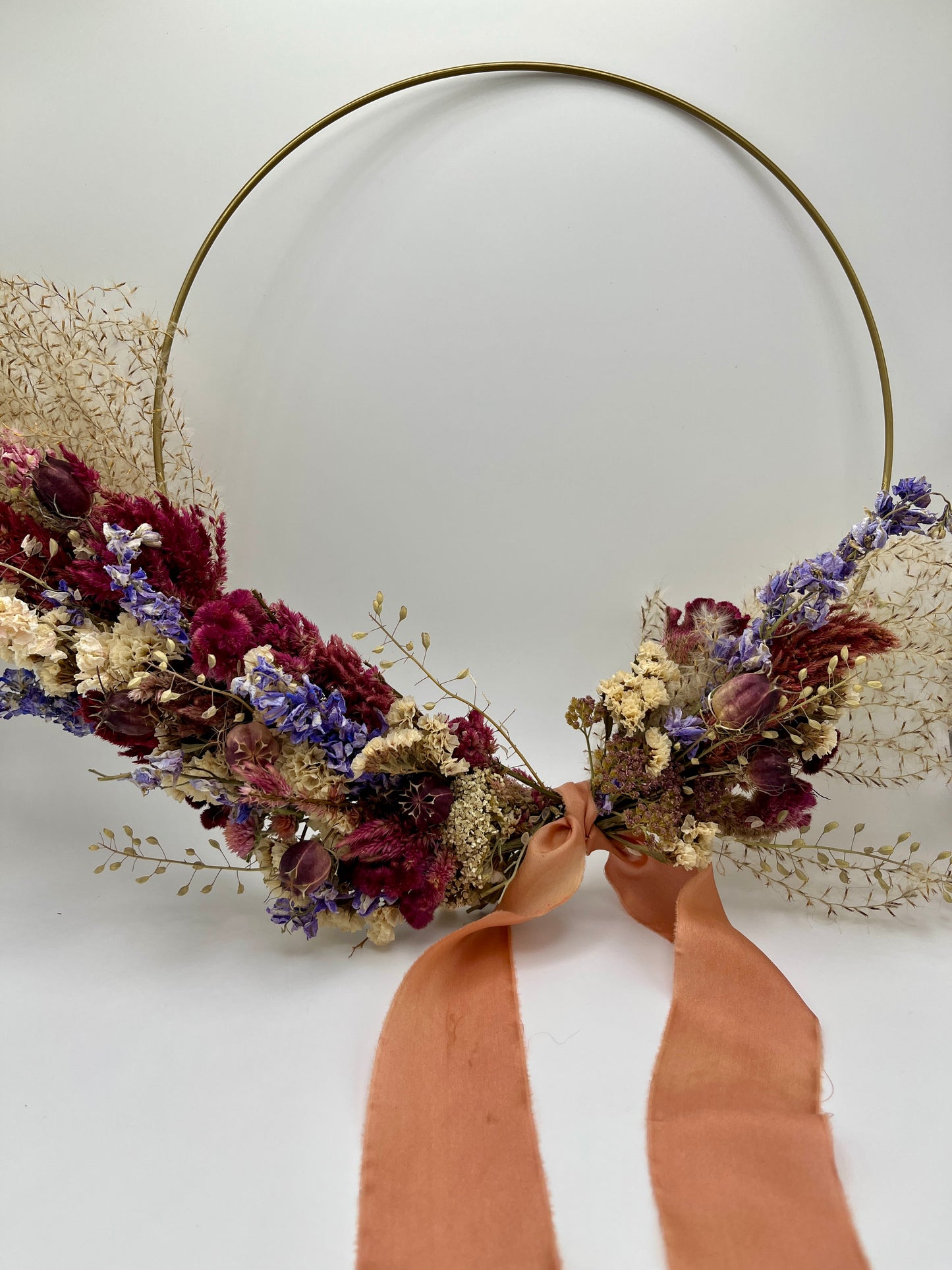Hand-tied dried floral wreath