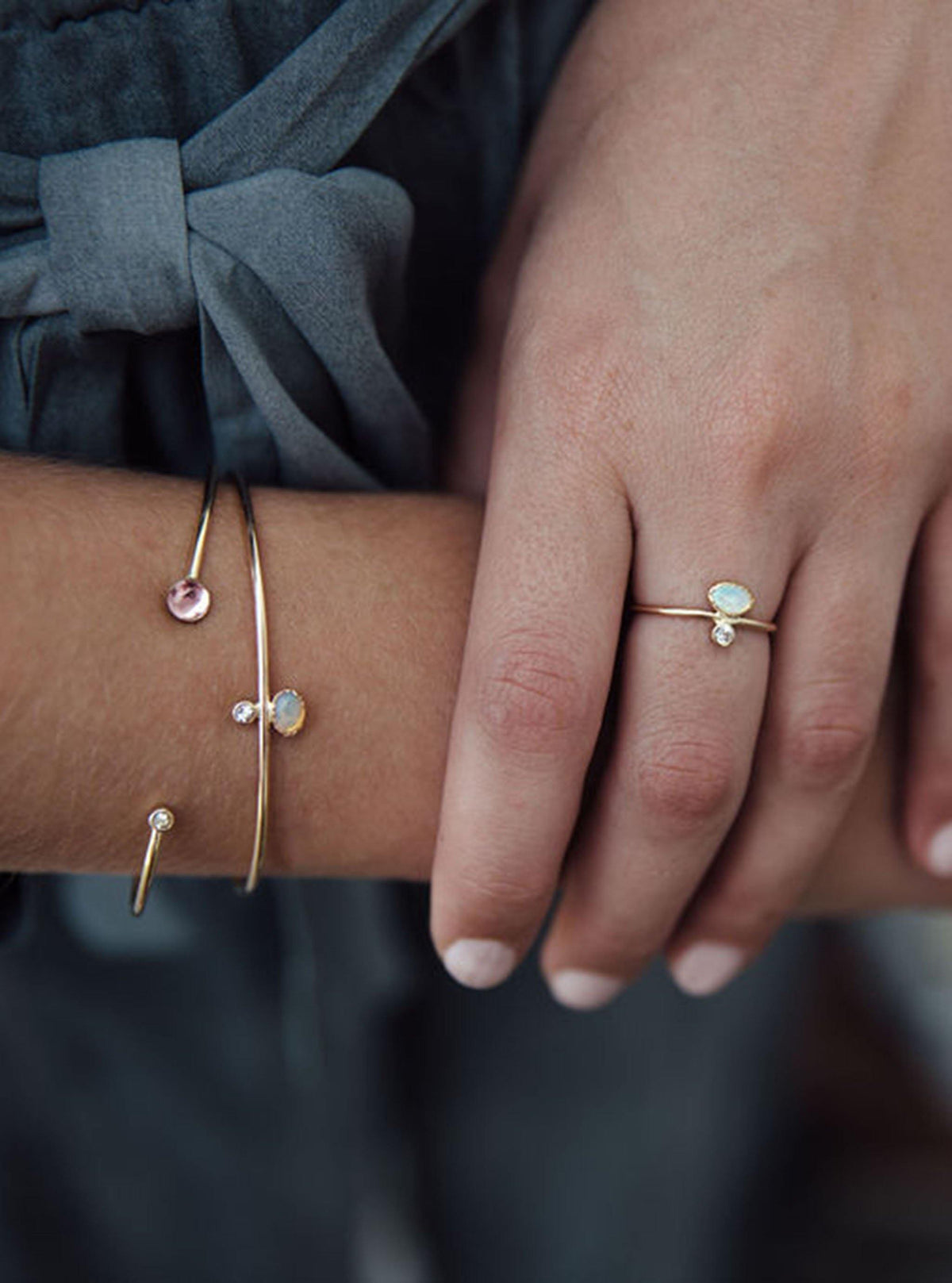 Pink & White Sapphire Cuff