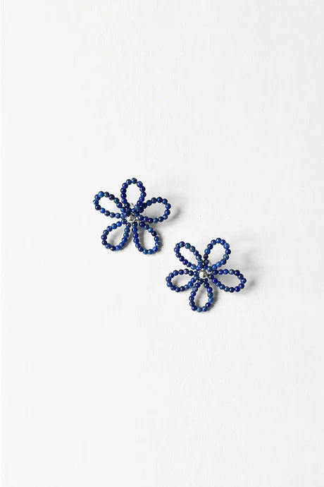 Bloom Medium Earrings - Lapis