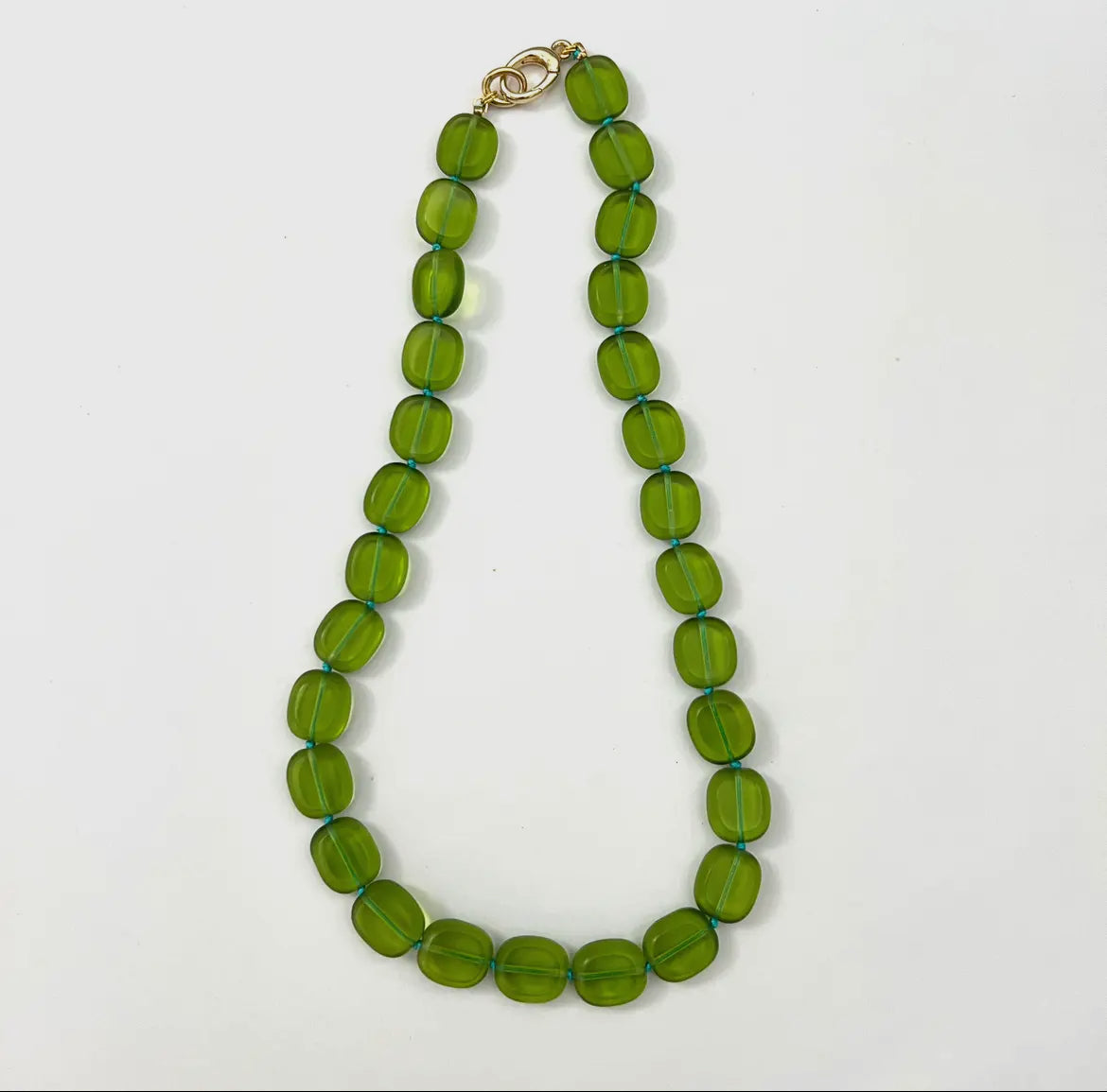 Stefanie Necklace - Olive/Turquoise