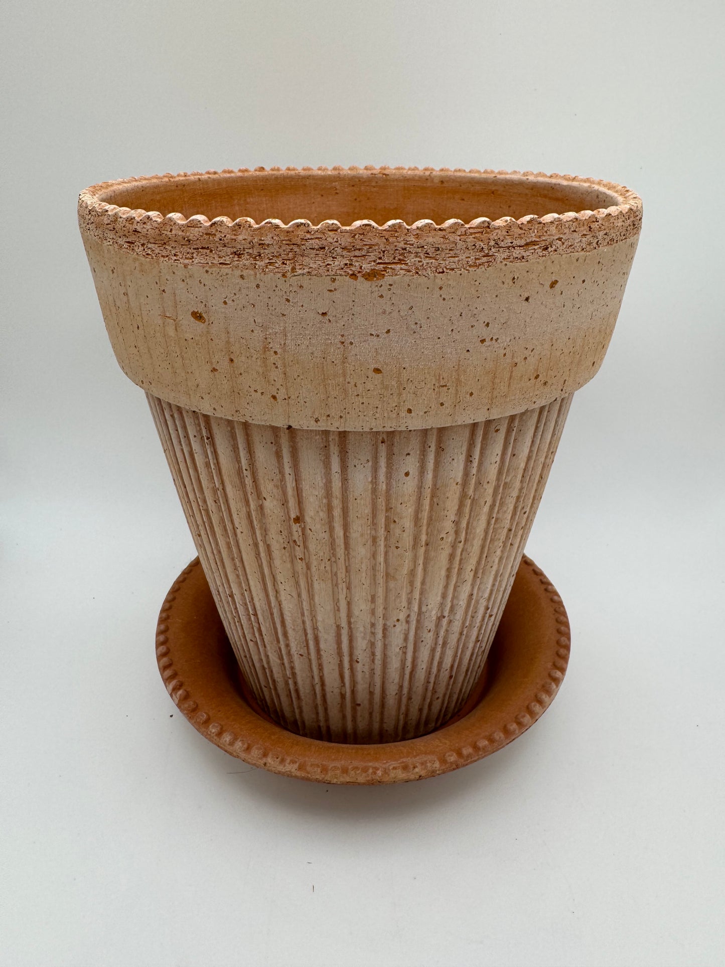 18cm Simona Terra Cotta Pot & Saucer