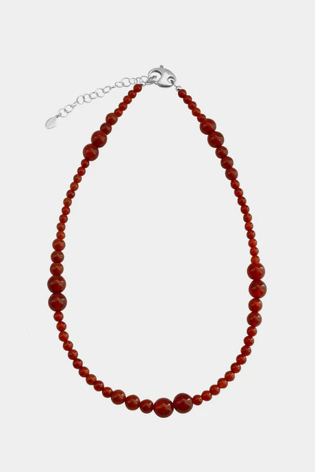 Avery Necklace - Carnelian - Sterling Silver