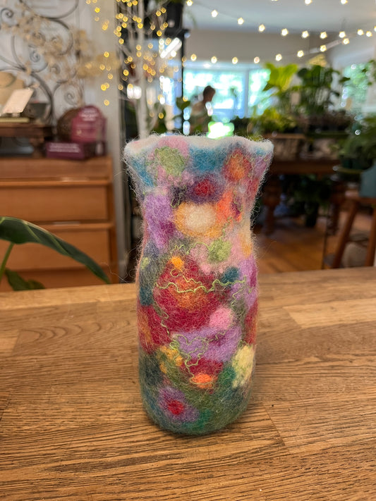 Small Floral Felt Vase