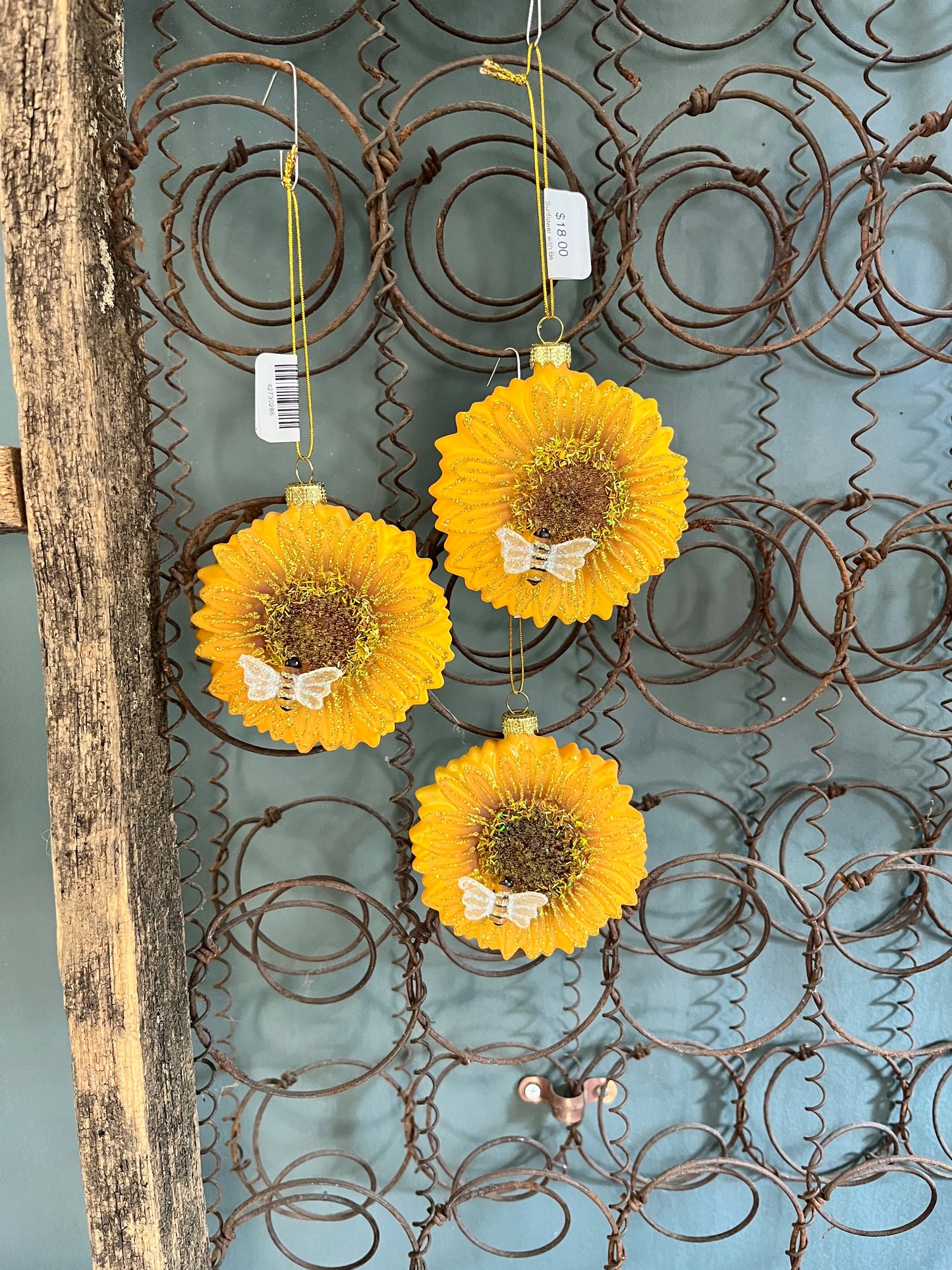 Sunflower with Bee Ornament