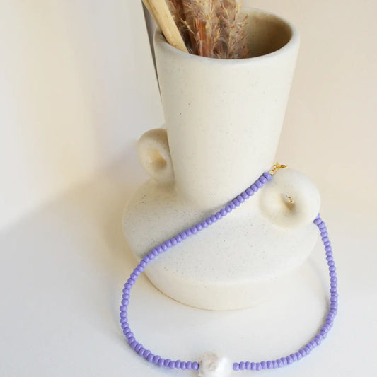 Gemma Pearl Necklace- Lavender