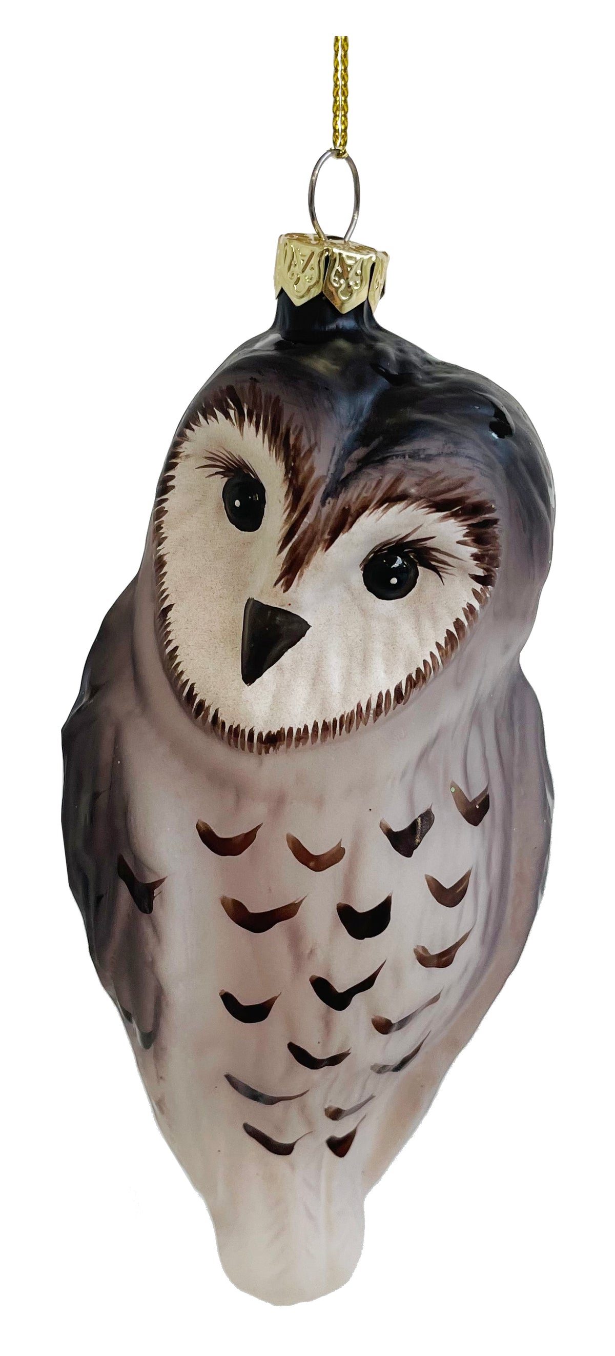 Glass owl transparent white/brown