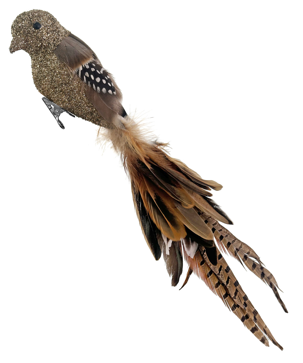Gold Feather Bird Clip