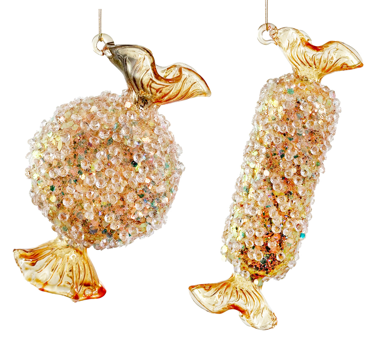 Glass candy lined shiny gold