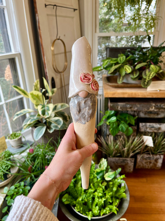 Ceramic Gnome Watering Spike - Large