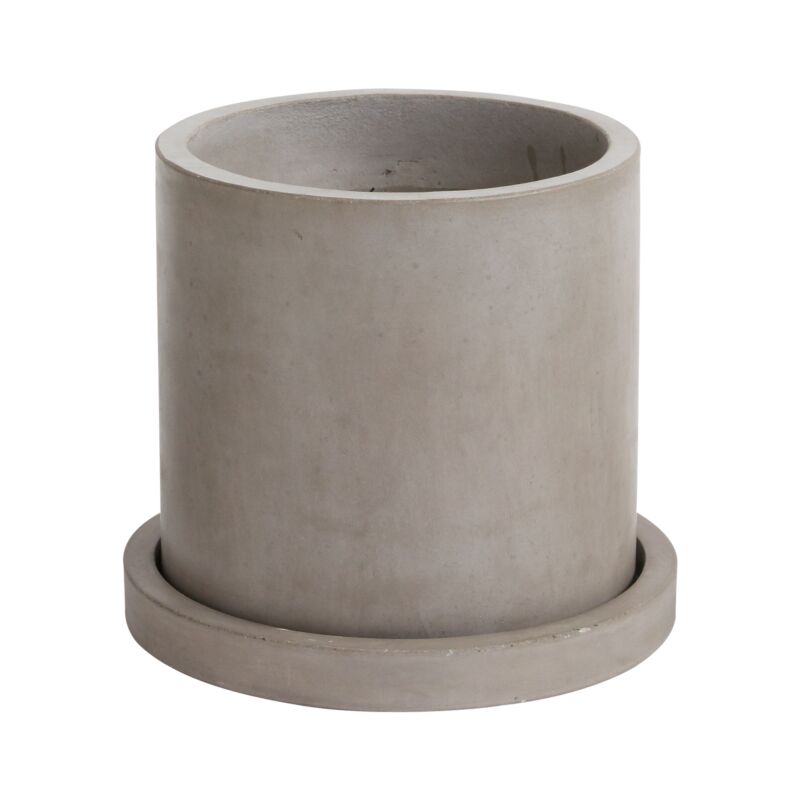 Marta Concrete Pot & Saucer, large