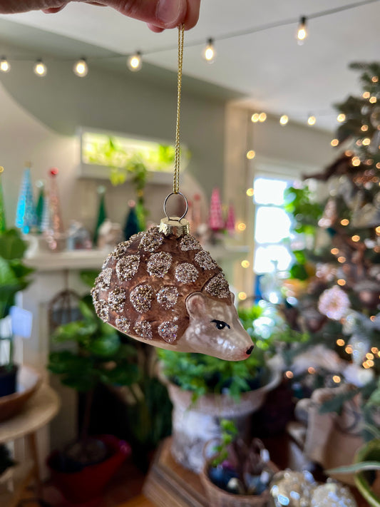 Glass Hedgehog Ornament