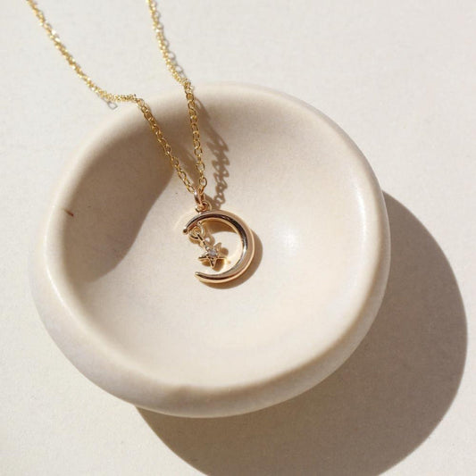 Moon + Star Charm Necklace