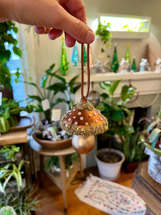 Glass Mushroom Ornament