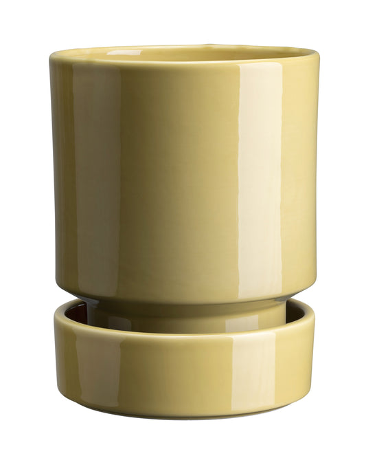 14cm Hoff Pot Glazed Pale Yellow
