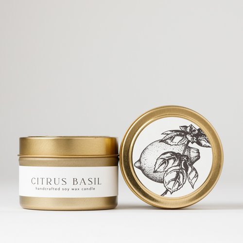 Citrus Basil Tin Candle