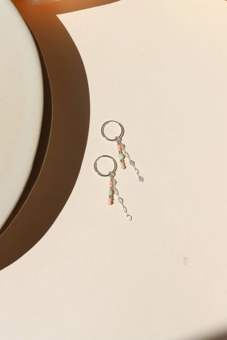 Coral Pixie Hoops