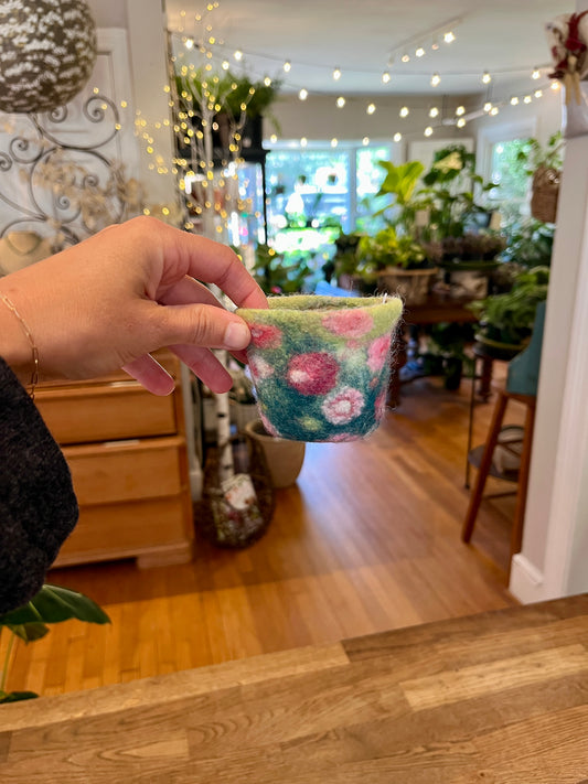 Small Floral Felt Pot - 2"