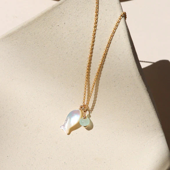 Fresh Catch Charm Necklace -16" 14k Gold Fill