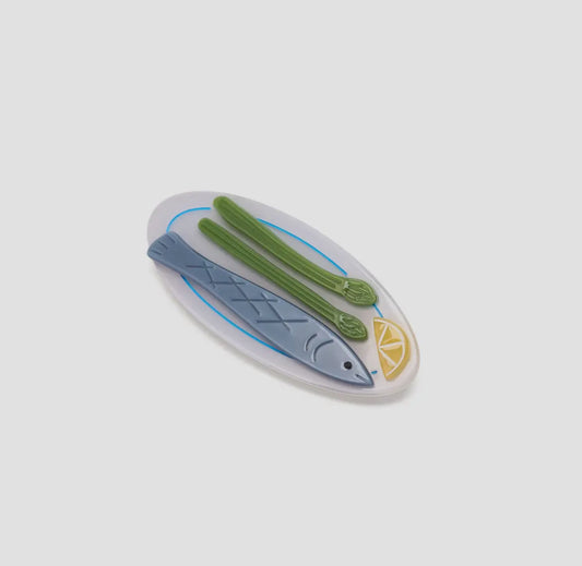 Poisson Sardine Fish Plate French Barrette