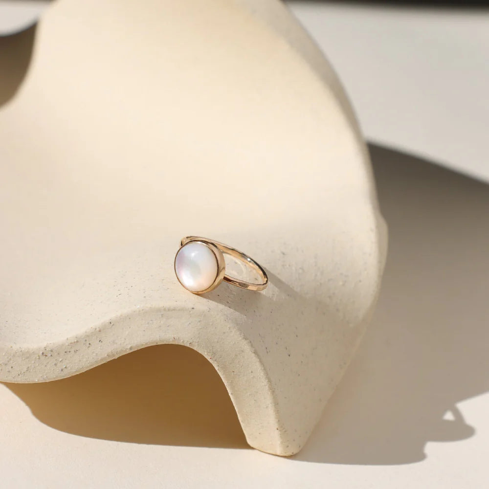 Mother of Pearl, Size 7, 14k Gold Fill