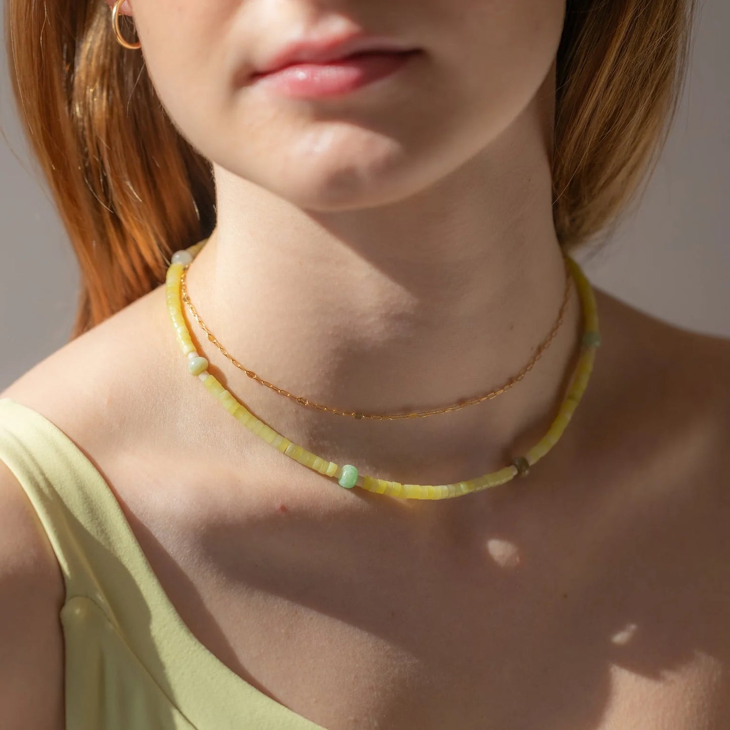 Sunlit Jade Necklace 16"