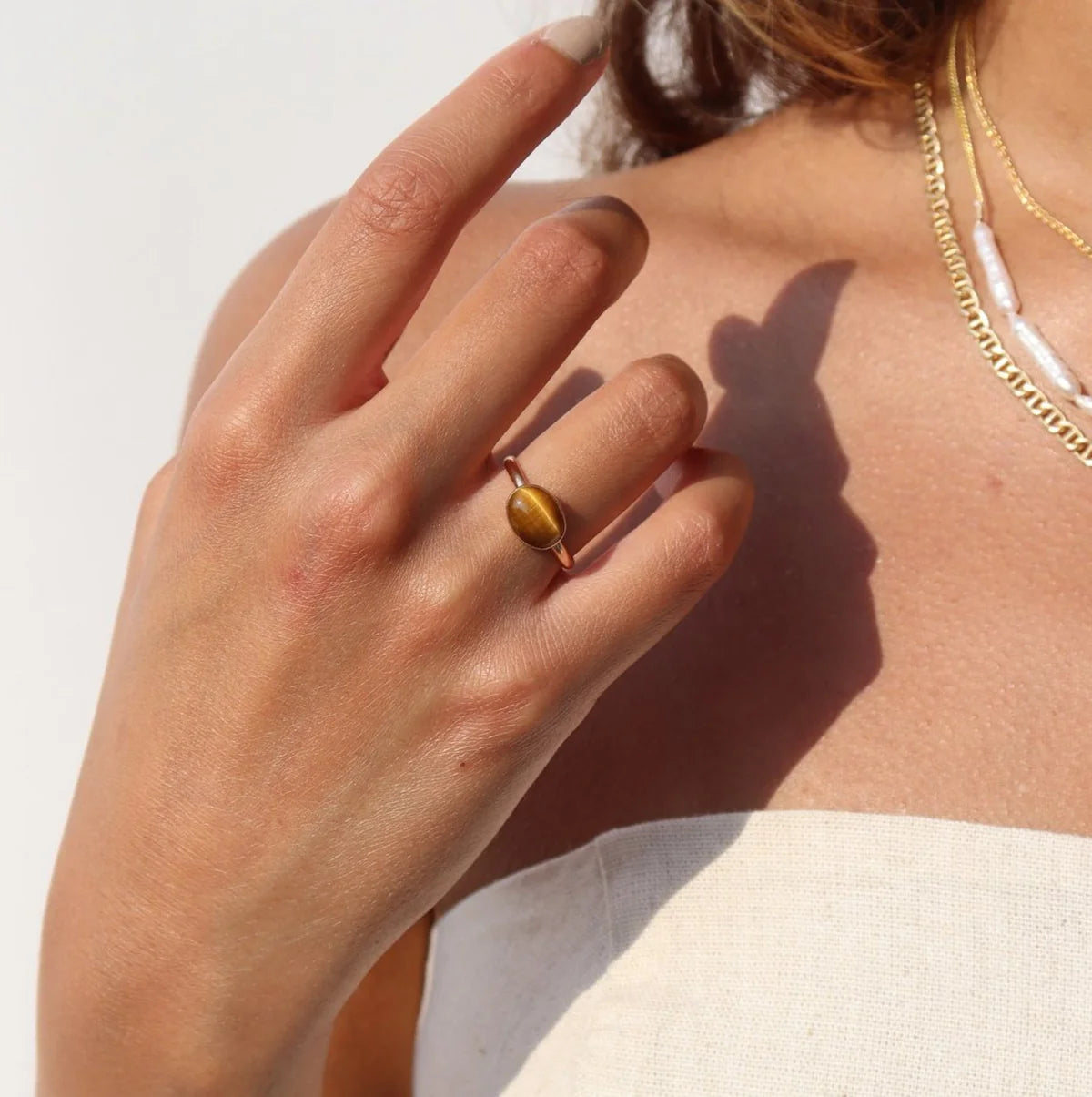 Tigers Eye Ring - 14k gold fill
