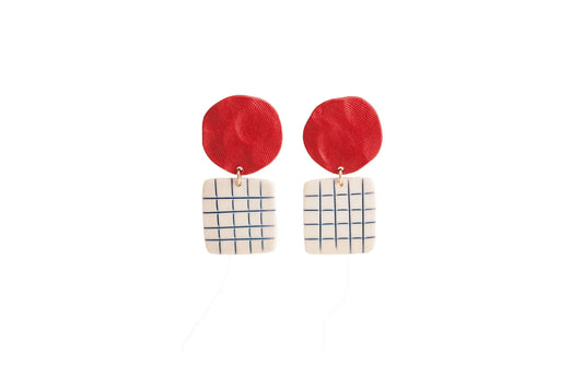 Lattice Earrings in Poppy + Thistle