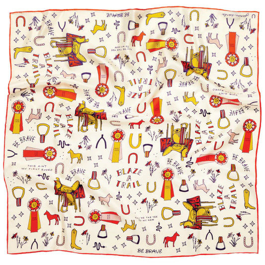 Word Jumble Hand-Illustrated Silk Scarf